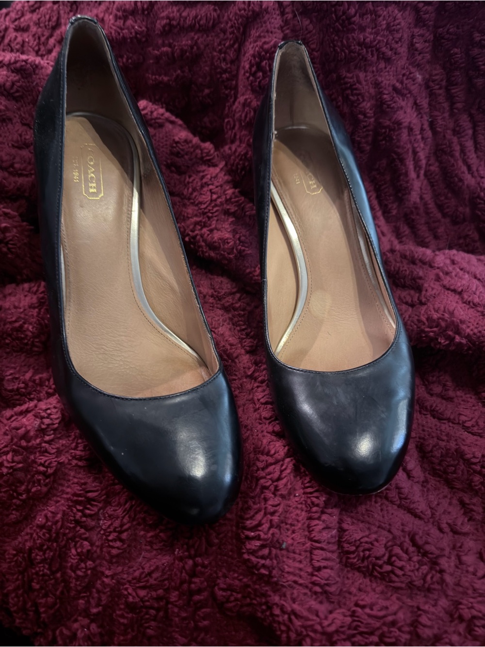 Coach Black Leather Pumps